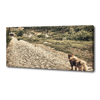 Quadro su tela Due cani su una collina