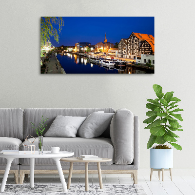 Quadro su tela Bydgoszcz di notte