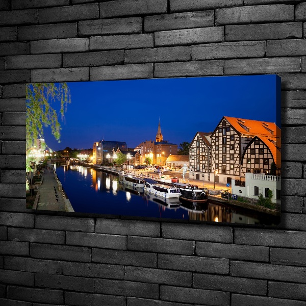 Quadro su tela Bydgoszcz di notte