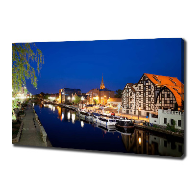 Quadro su tela Bydgoszcz di notte