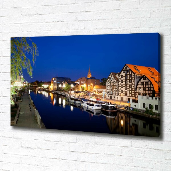 Quadro su tela Bydgoszcz di notte