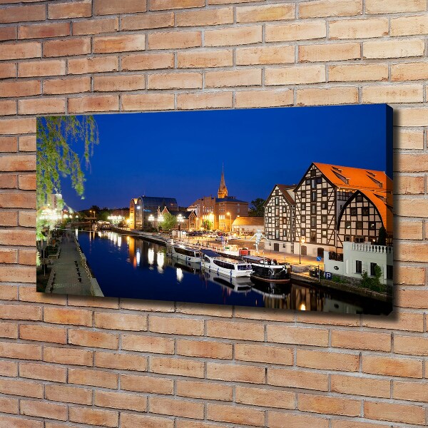 Quadro su tela Bydgoszcz di notte