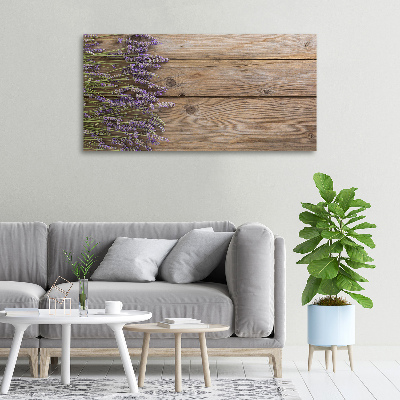 Quadro stampa su tela Lavanda su legno