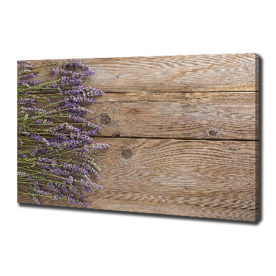 Quadro stampa su tela Lavanda su legno