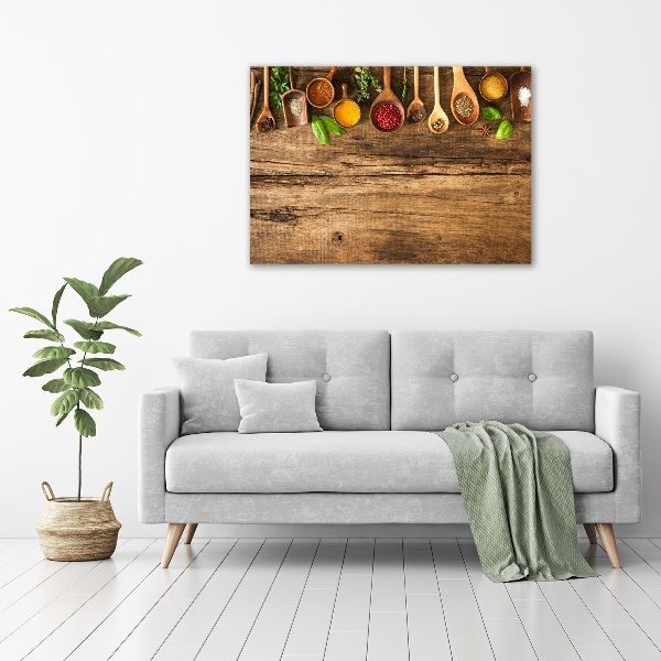Quadro stampa su tela Spezie di legno