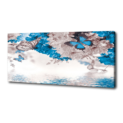 Foto quadro su tela Fiori e farfalle