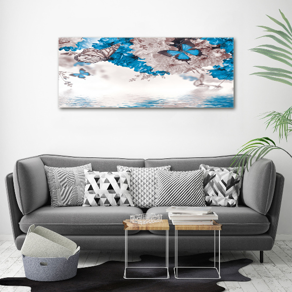 Foto quadro su tela Fiori e farfalle