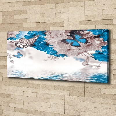 Foto quadro su tela Fiori e farfalle