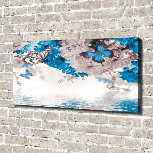 Foto quadro su tela Fiori e farfalle