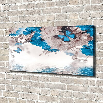 Foto quadro su tela Fiori e farfalle