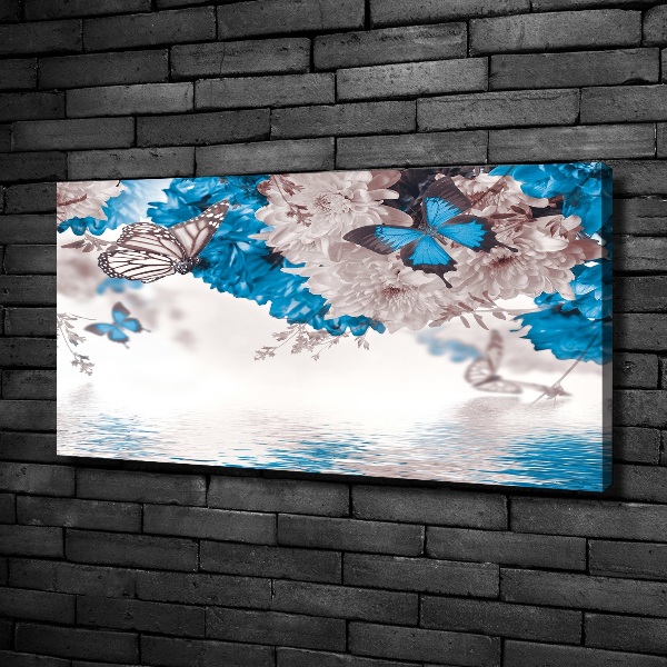 Foto quadro su tela Fiori e farfalle