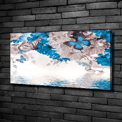 Foto quadro su tela Fiori e farfalle