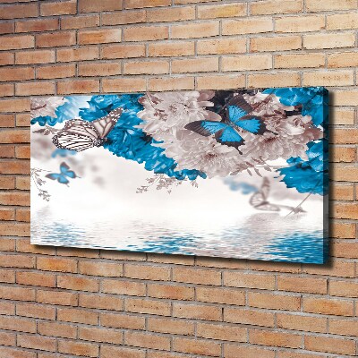 Foto quadro su tela Fiori e farfalle