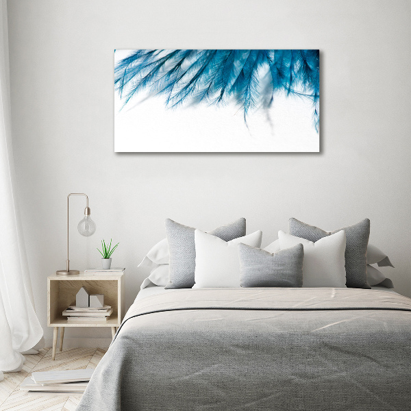 Quadro su tela Piume blu