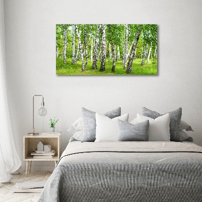 Quadro stampa su tela Foresta di betulle