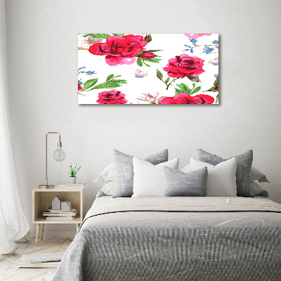 Quadro stampa su tela Rose rosse