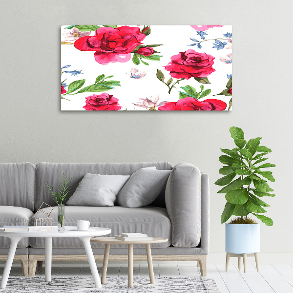 Quadro stampa su tela Rose rosse
