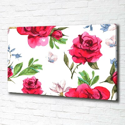 Quadro stampa su tela Rose rosse