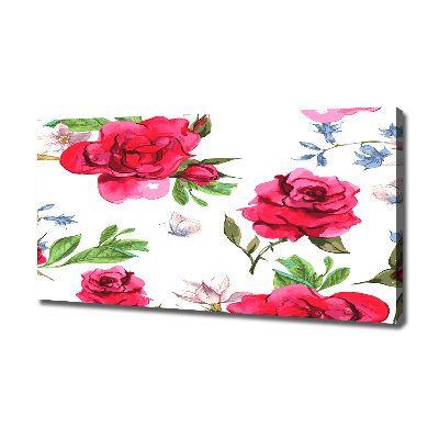Quadro stampa su tela Rose rosse