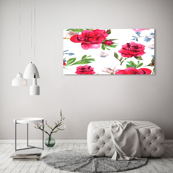 Quadro stampa su tela Rose rosse