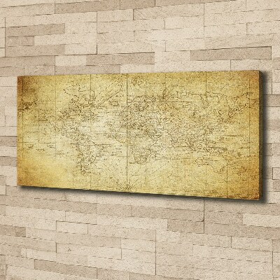 Quadro stampa su tela Vecchia mappa del mondo