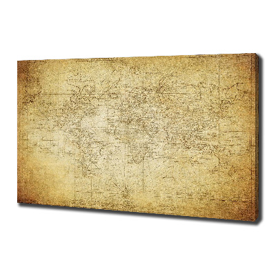 Quadro stampa su tela Vecchia mappa del mondo