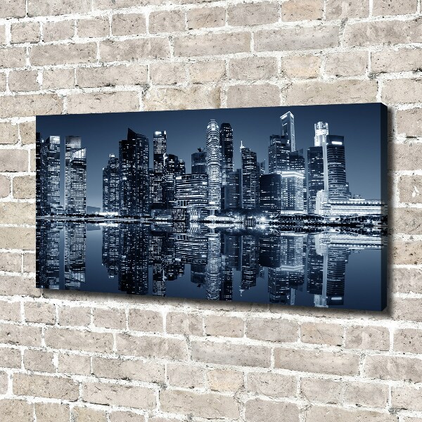 Quadro su tela Singapore di notte