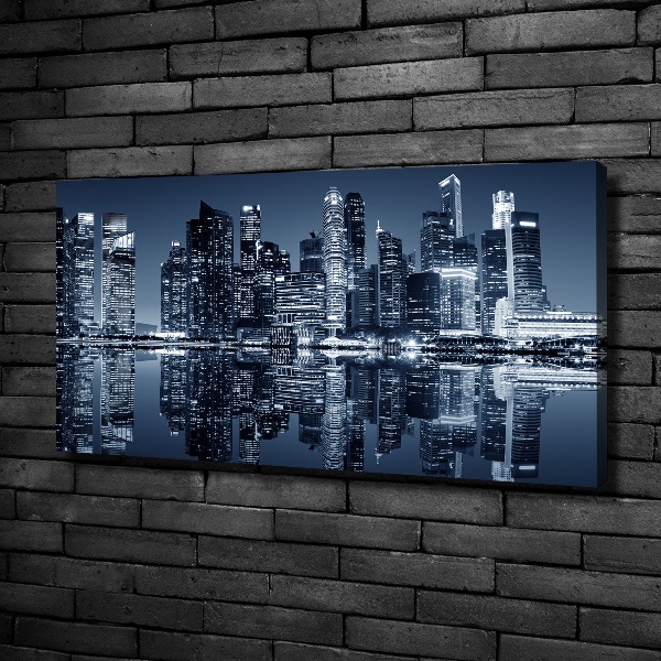 Quadro su tela Singapore di notte