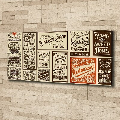 Foto quadro su tela Pubblicità ed etichette