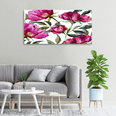 Quadro stampa su tela Peonie rosa
