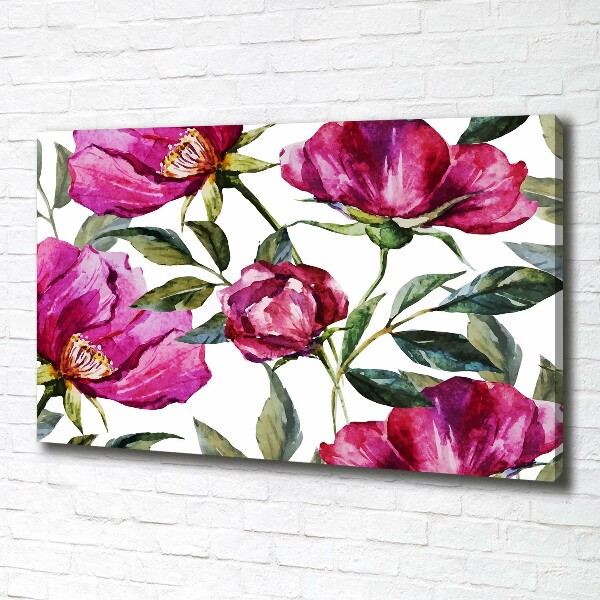 Quadro stampa su tela Peonie rosa