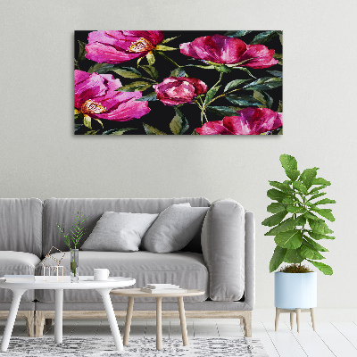 Quadro su tela Peonie rosa