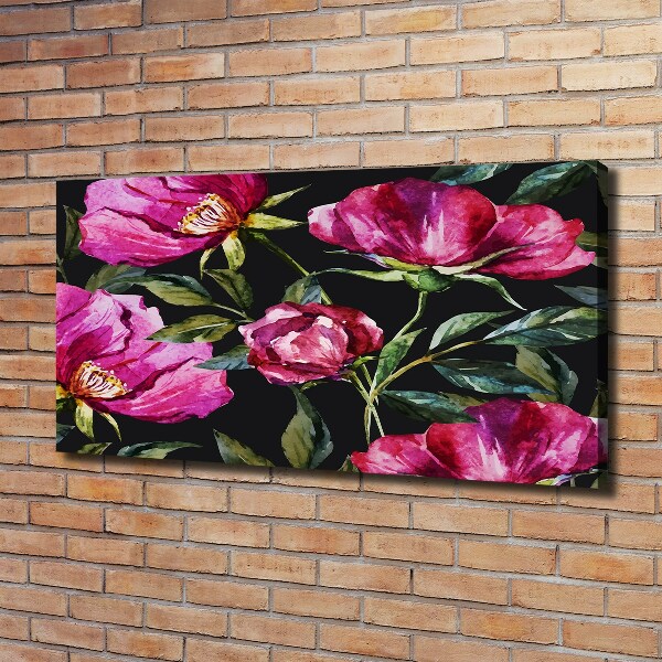 Quadro su tela Peonie rosa