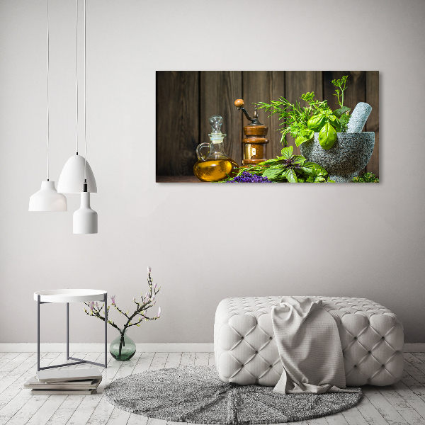 Foto quadro su tela Erbe aromatiche in un mortaio