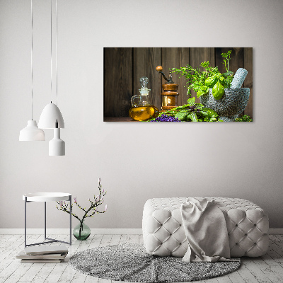 Foto quadro su tela Erbe aromatiche in un mortaio