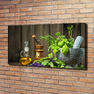 Foto quadro su tela Erbe aromatiche in un mortaio