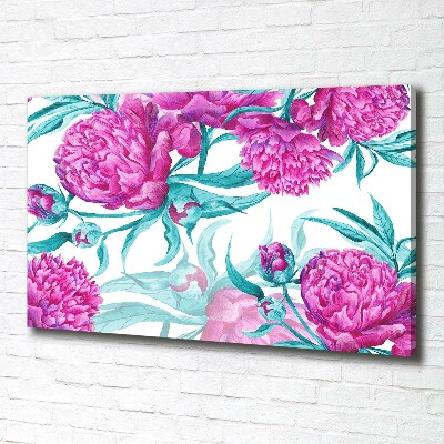 Foto quadro su tela Peonie rosa