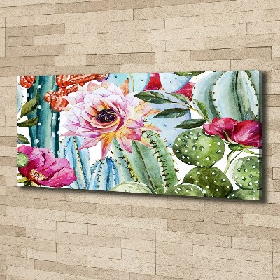 Foto quadro su tela Cactus e fiori