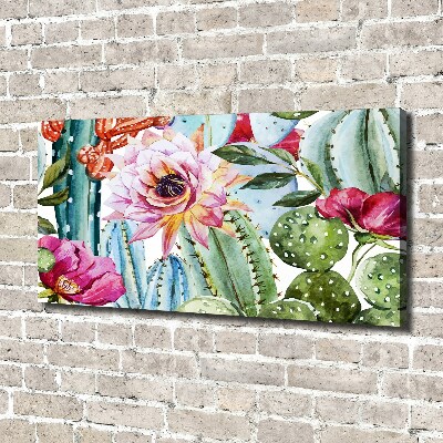 Foto quadro su tela Cactus e fiori