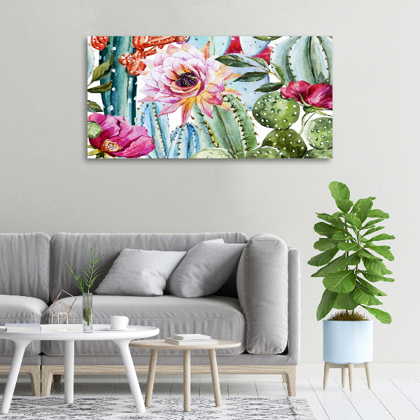 Foto quadro su tela Cactus e fiori
