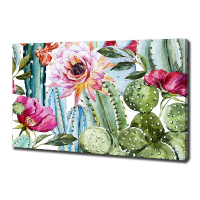 Foto quadro su tela Cactus e fiori