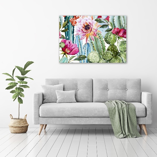 Foto quadro su tela Cactus e fiori