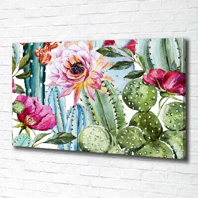 Foto quadro su tela Cactus e fiori
