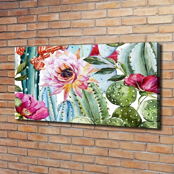 Foto quadro su tela Cactus e fiori
