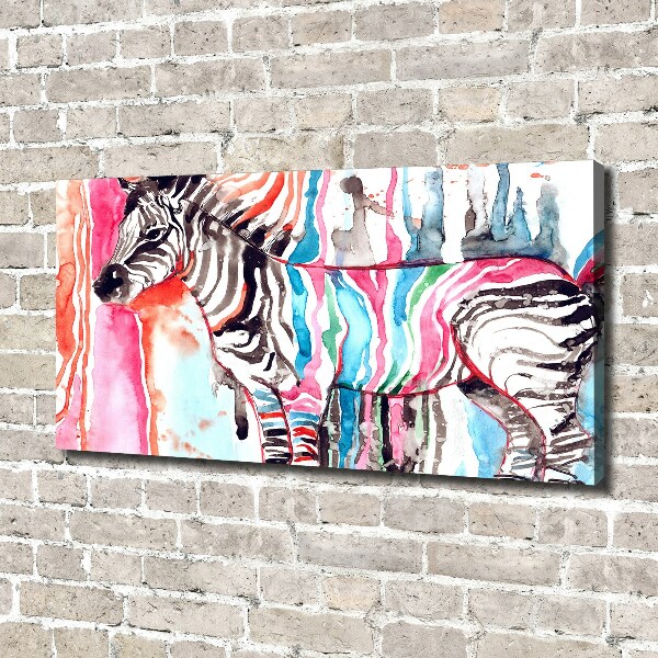 Quadro su tela Zebra colorata