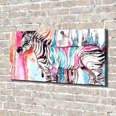 Quadro su tela Zebra colorata