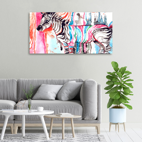 Quadro su tela Zebra colorata