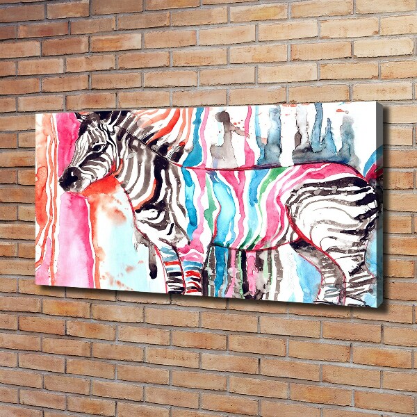 Quadro su tela Zebra colorata