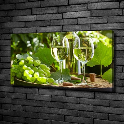Quadro stampa su tela Vino bianco e frutta