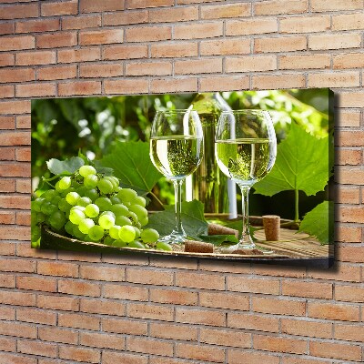 Quadro stampa su tela Vino bianco e frutta
